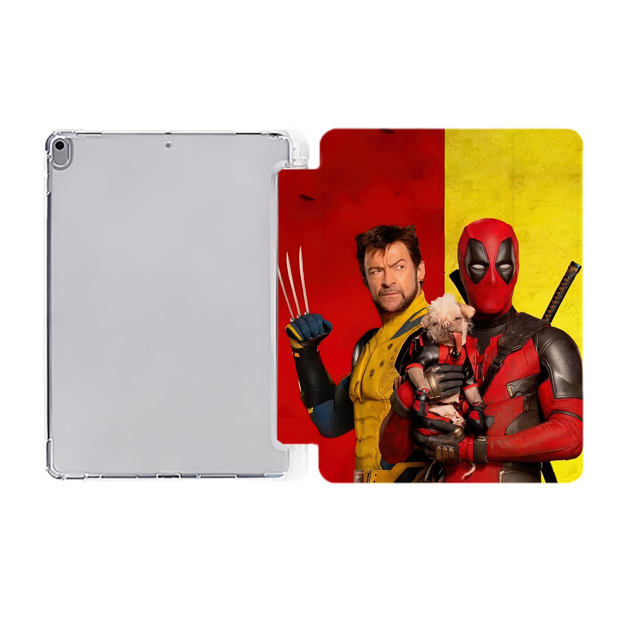 （画像用） Deadpool デッドプール IPad ケース ペン収納付き 三つ折りスタンド PUレザー×シリコン 対応機種9.5/10.5/10.9インチ